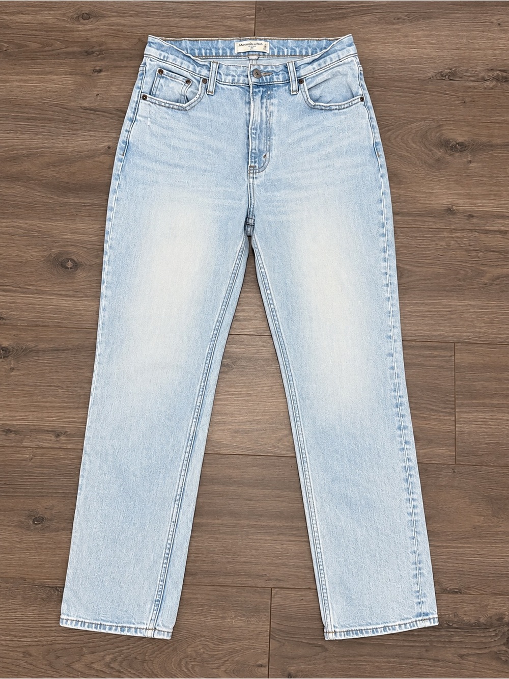 Abercrombie & Fitch Curve High Rise Slim Straight Jeans 29/8 Light Wash
